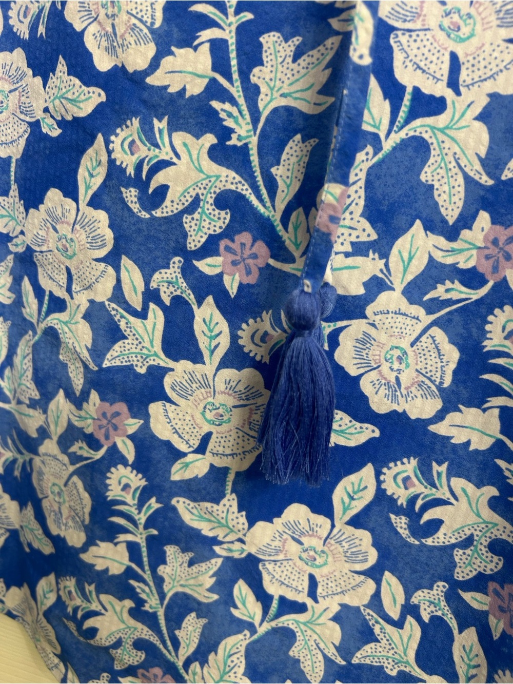 Vineyard Vines Blue Floral Ruffle Tassel Camisole - Picture 3 of 7